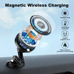 15W Magnetic Car Phone Holder Mount Wireless Charger Rotation Magnetic Car Phone Stand F detail view