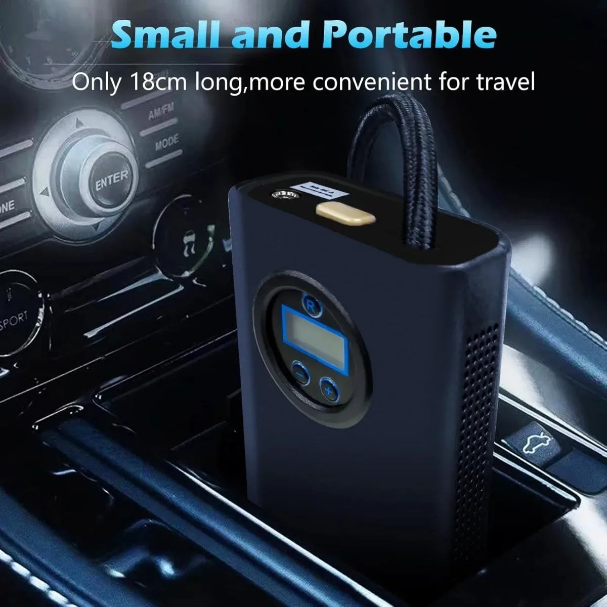 120W Portable Air Compressor Car Tyre Inflator Wireless Car Tire Inflatable Pump for Motorcycle Car Bike Electric Tire Pump