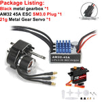 Full Metal Gearbox 2322 2600KV Brushless Motor AM32 45A ESC Adjuster 21g Servo for 1/12 RC Car Crawler MN82 MN78 MN168 MN99 MN98