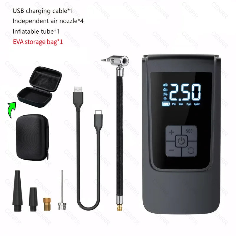 Wireless Car Air Pump Portable Air Compressor Electric Tire Inflator with LCD Digital alternate view