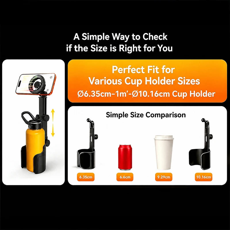 Magnetic Car Phone Holder 2-in-1 Cup Mount