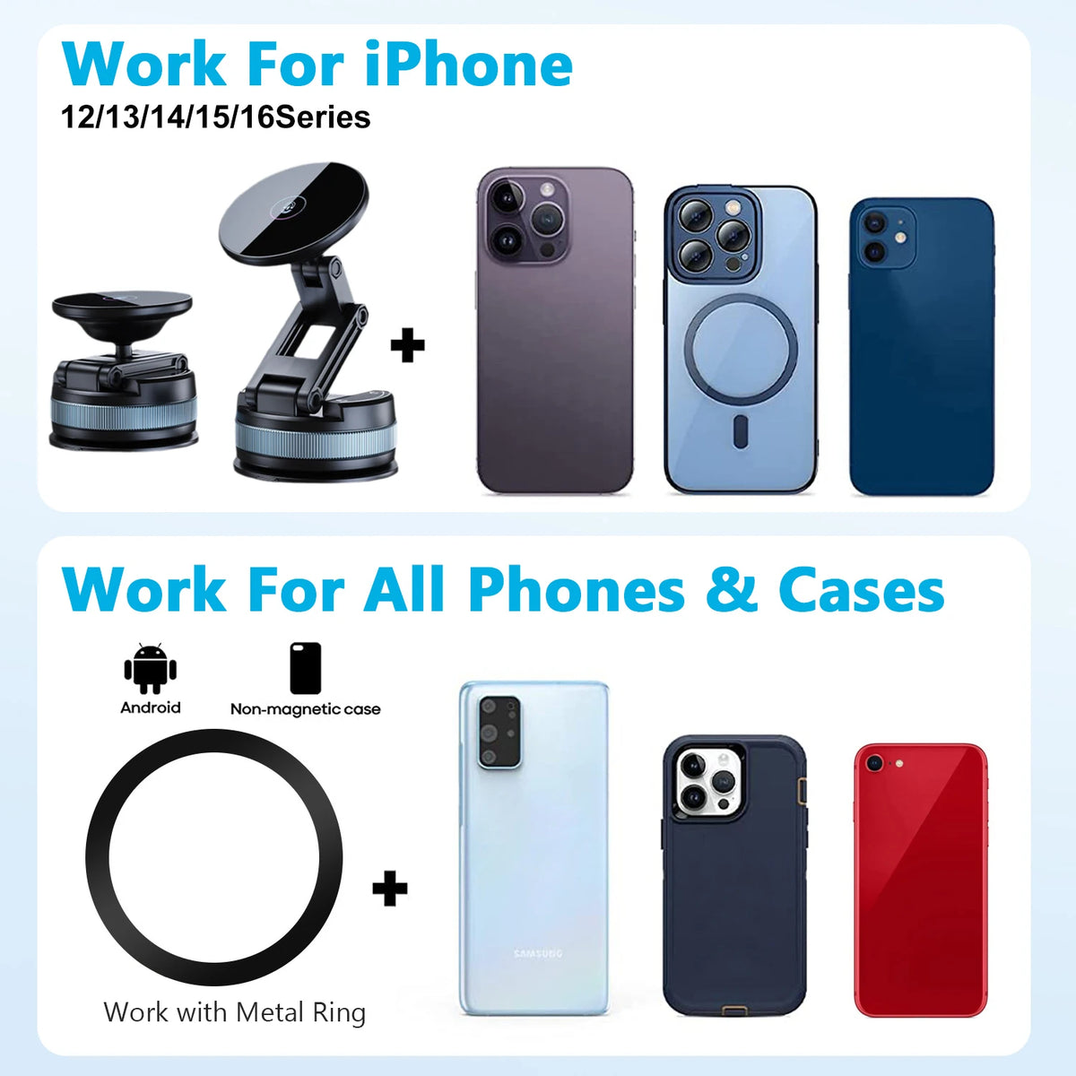 Foldable Car Phone Holder Windshield Mount lifestyle view
