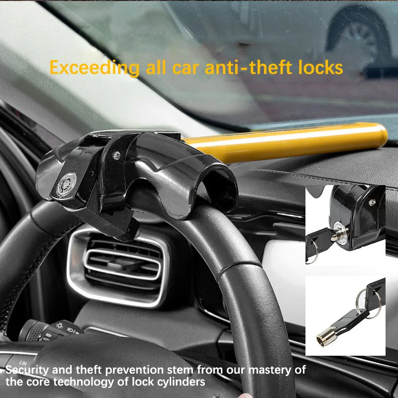 Car Steering Wheel Lock Universal Fit Maximum Security Steering Anti-Theft T-Bar Steerin detail view