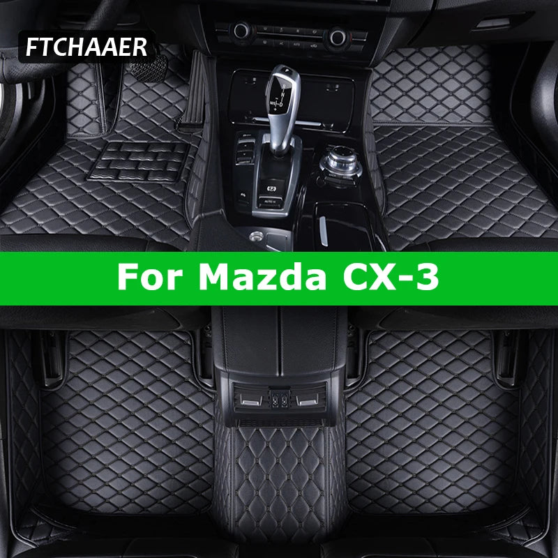 FTCHAAER Custom Car Floor Mats For Mazda CX3 CX-3 2015-2023 Auto Carpets Foot Coche Accessorie