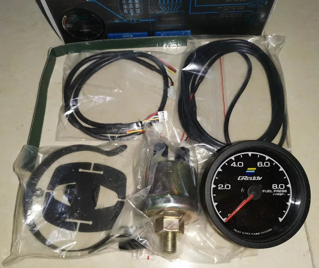 GReddi 7 Color Turbo Boost Gauge | 62mm 2.5 Inch Car Racing Meter with Sensors detail view