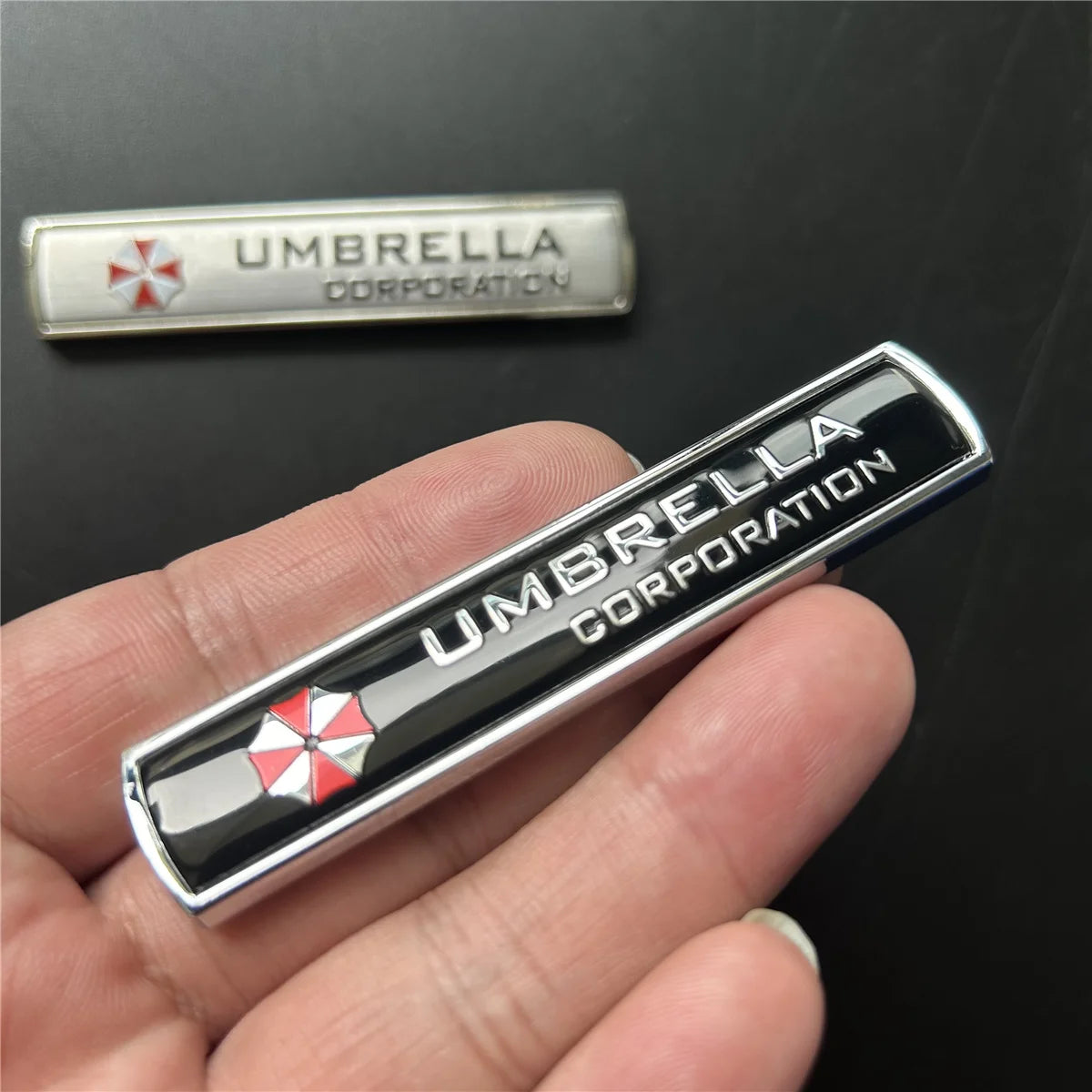 1Pcs Car styling 3D Aluminum alloy Umbrella corporation car stickers decals emblem dec close-up view