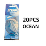 Areon 5/20pcs OCEAN Scent Car Air Freshener, Natural Tea-Scented Paper, Car-Mounted Hanging Type, Car Interior Accessories