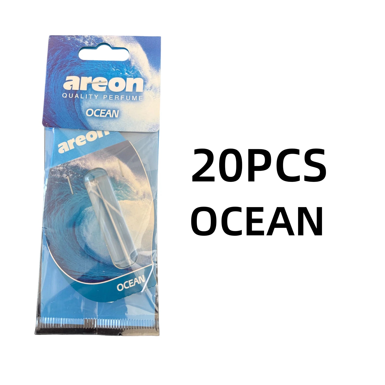 Areon 5/20pcs OCEAN Scent Car Air Freshener, Natural Tea-Scented Paper, Car-Mounted Hanging Type, Car Interior Accessories