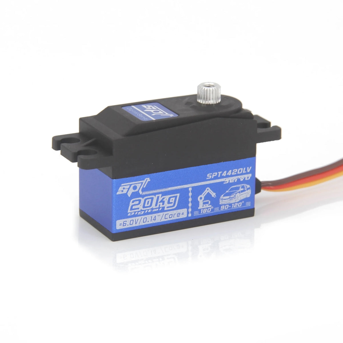 12KG 20KG Metal Gear Low Profile Digital Servo SPT 4412LV 180° Short Body for 1:10 1:12 detail view