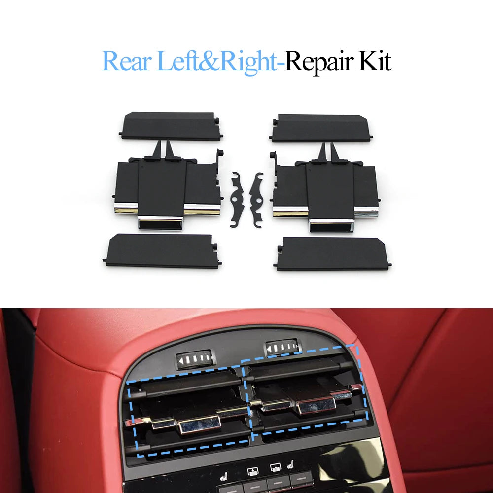 M156 Car Rear AC Vent Assembly Grille Outlet Cover Panel Slider Clip Repair Kit For Maserati Quattroporte 2013-2020 670011357