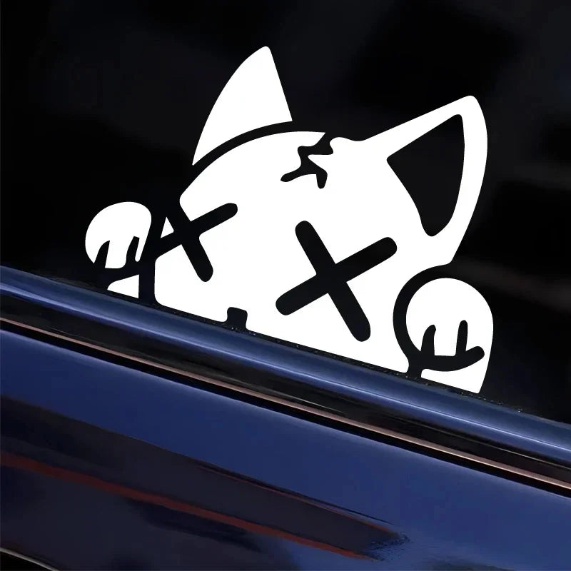 Cartoon Cat Vinyl Stickers Waterproof Decals for Car Truck Bumper Motorcycle Helmet additional angle