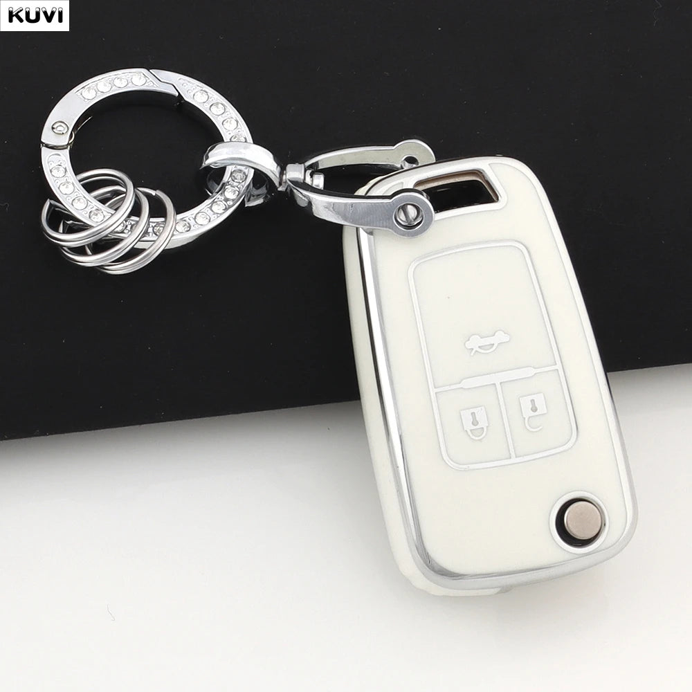 TPU Car Flip Key Case Cover Shell For Chevrolet Cruze Aveo Trax Sail Malibu Captiva O lifestyle view