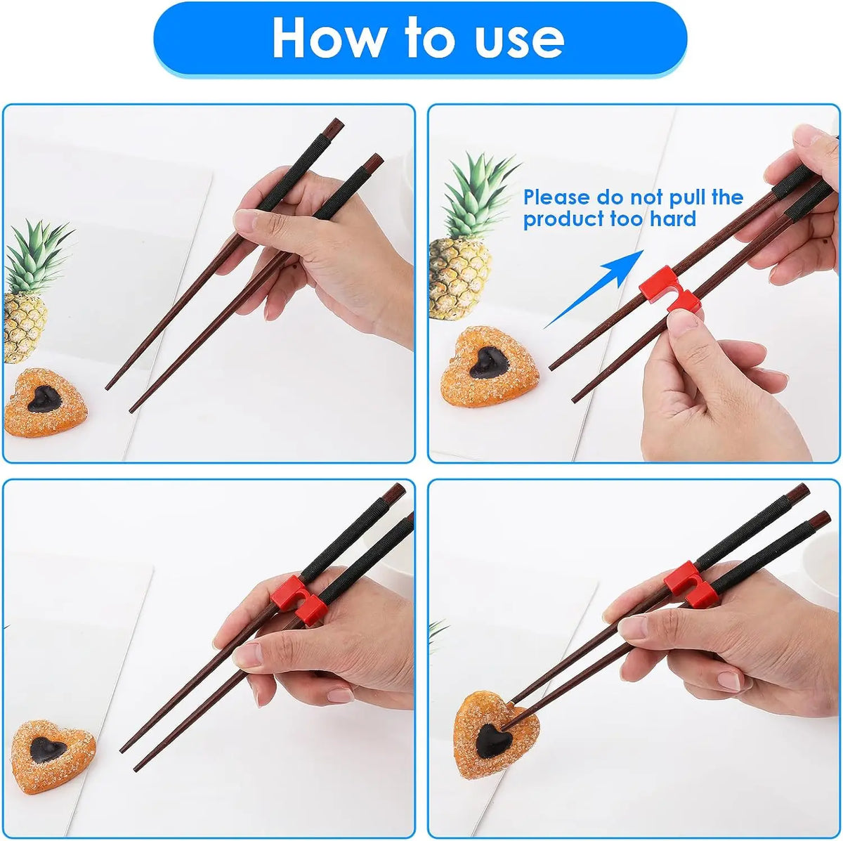 6PCS Reusable Training Chopsticks Helpers Right Left Handed Non-Slip Reusable and Replac detail view