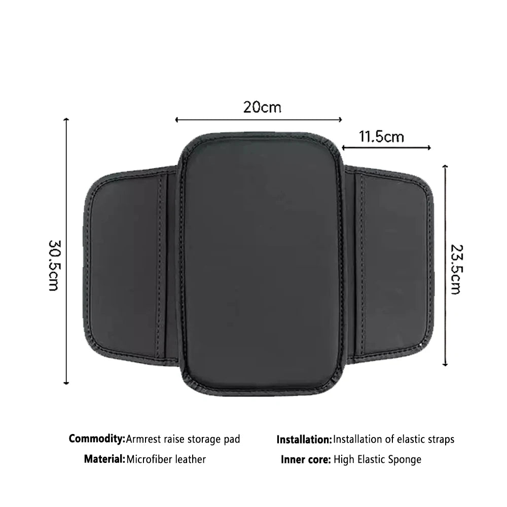 Leather Car Armrest Box Pad Center Console Arm Rest Protector Storage Pocket With pocket storage