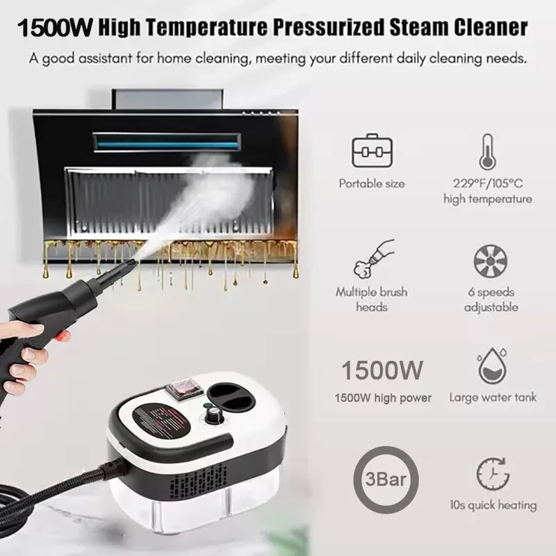 Portable Handheld Steam Cleaner High Temperature Pressurized Steam Cleaning Machine W alternate view