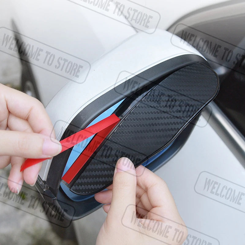 2pcs Carbon Fiber Car Rearview Mirror Rain Eyebrow | Rainproof Accessories for Renaul lifestyle view