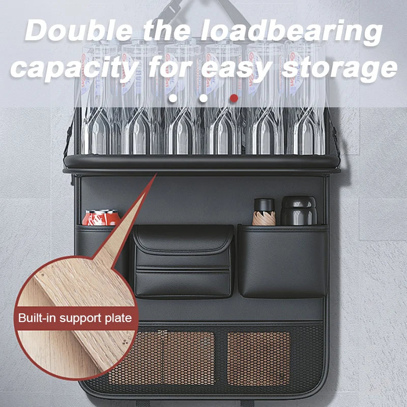 Car Seat Back Storage Bag Organizer with Foldable Table Tray