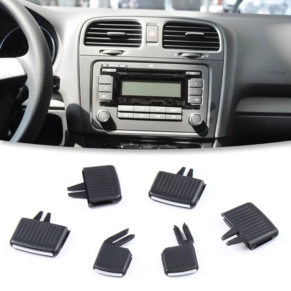 Car Dash Front Rear Air Conditioner AC Vent Grille Outlet Tab Clip Slider For Volkswagen Golf 6 Sagitar Jetta 5KD819703