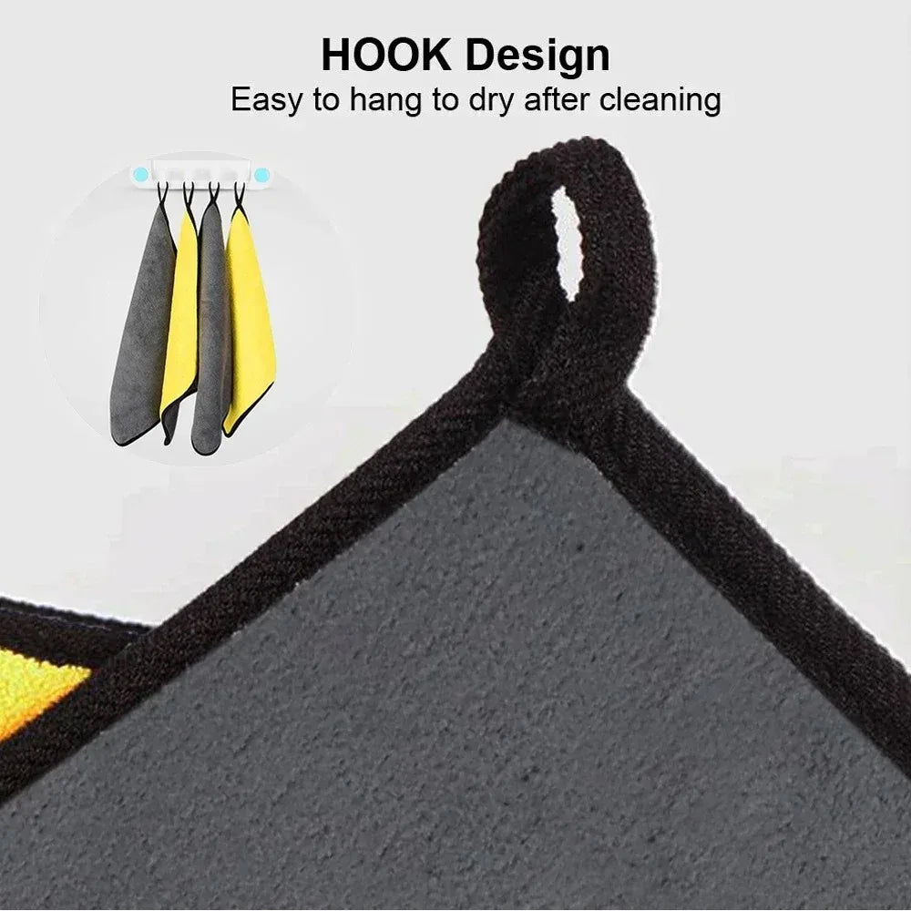 10-Pack Microfiber Car Wash Towels | 30x30 cm Cleaning & Drying Cloth Set close-up view