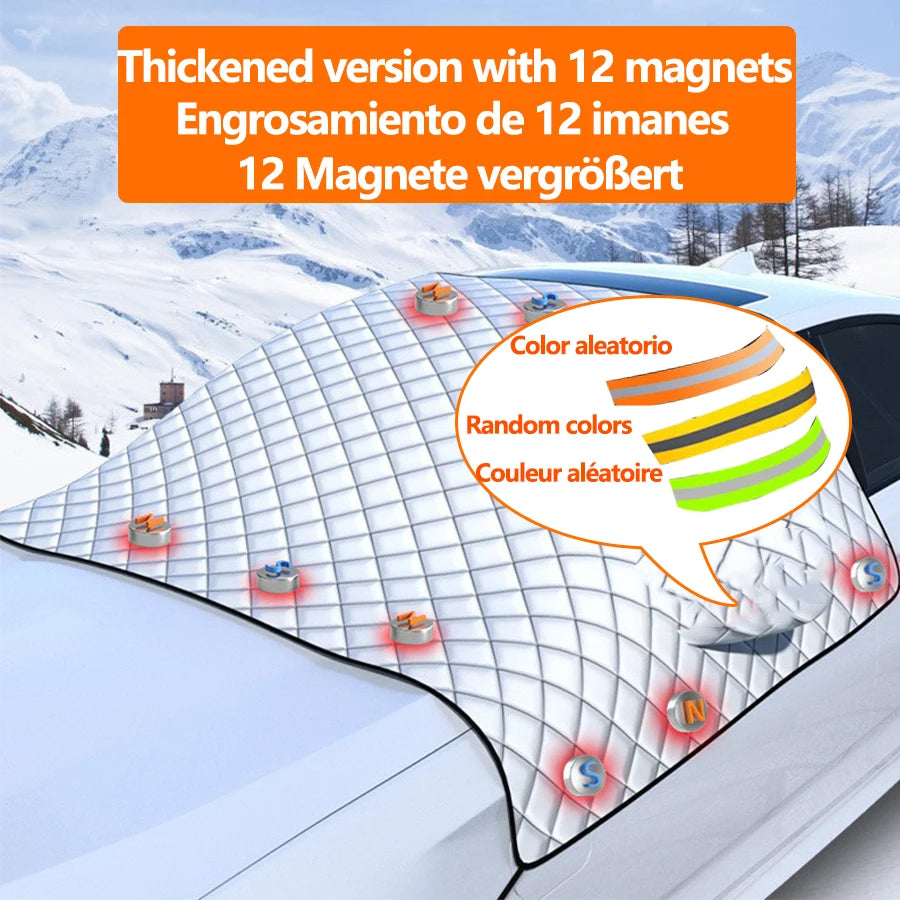 Winter Car Windshield Cover | Magnetic Snow Guard for Front Window additional angle