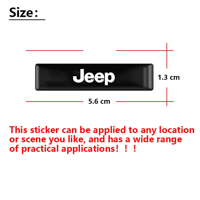 3D Car Emblem Stickers for Jeep Wrangler, Grand Cherokee, Compass | Black Epoxy Decal alternate view