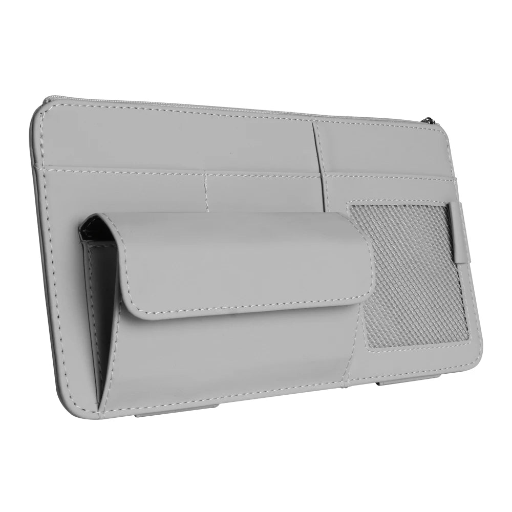 Car Sun Visor Organizer with Glasses Holder, Card & Pen Pockets