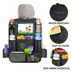 kkjoy Oxford Fabric Car Seat Back Organizer Kick-Proof & Waterproof Multi-Compartment Storage Cup Ho