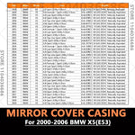 For 2000 2001 2002 2003 2004 2005 2006 BMW X5 3.0i  4.4i  4.8is E53 Wing Door Mirror Cover Casing