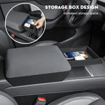 Car Center Console Organizer Armrest Cover Soft PU Leather Height Pad for Tesla Model Y Juniper and Model 3 Highland