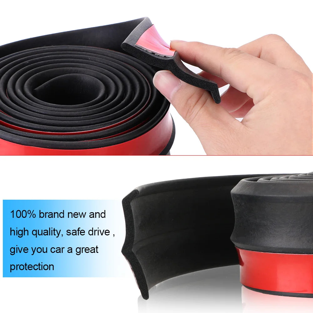 2.5M Car Lip Skirt Protector Exterior Mouldings Car Front Bumper Lip Universal 60mm Wi close-up view