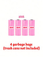 1 Trash Can And 4 Rolls Of Garbage Bags (15 Per Roll, 60 Garbage Bags In Total), Supe alternate view