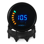 52mm Digital Turbo Boost Gauge | LED Turbo Pressure Gauge for 12V Gasoline Engines close-up view