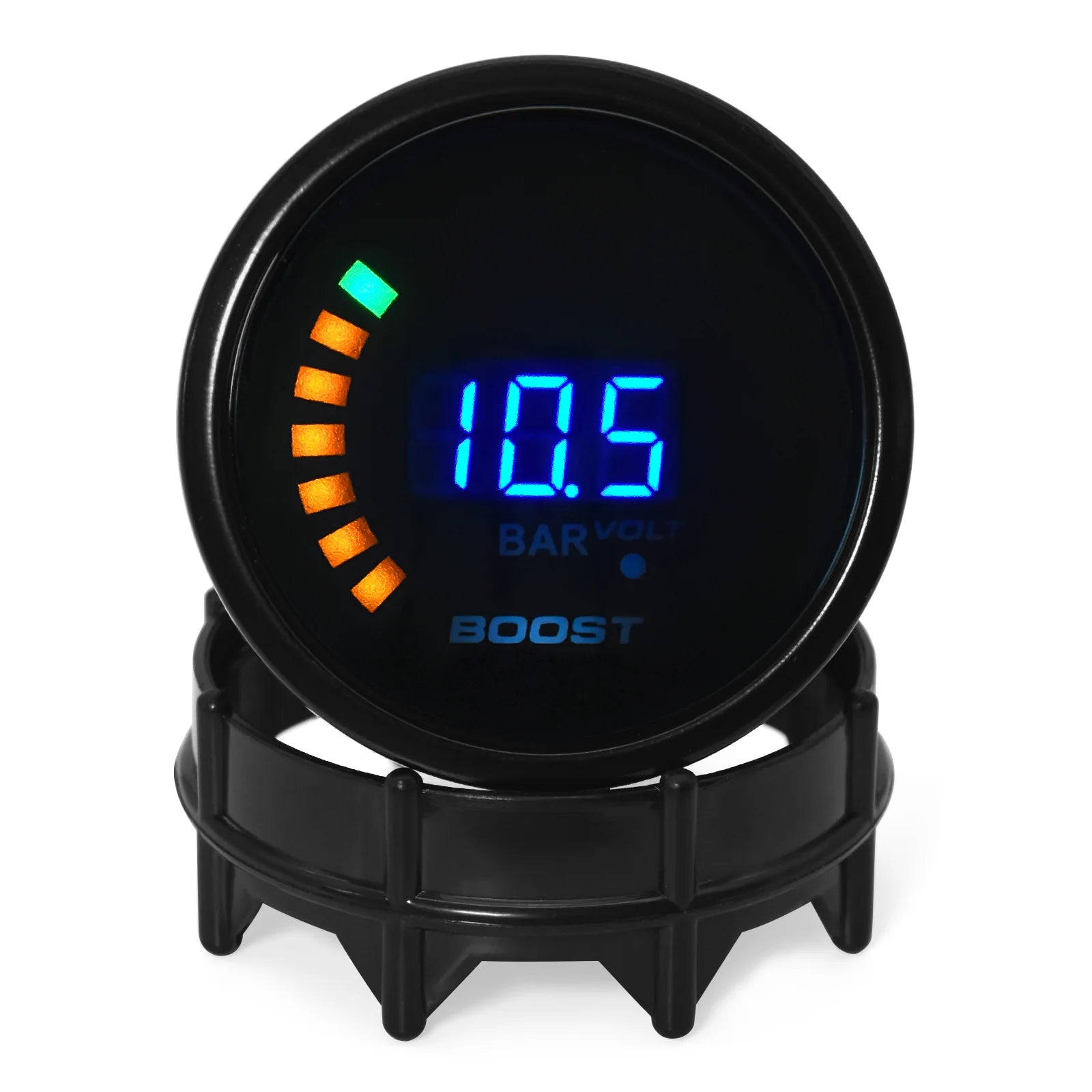 52mm Digital Turbo Boost Gauge | LED Turbo Pressure Gauge for 12V Gasoline Engines close-up view