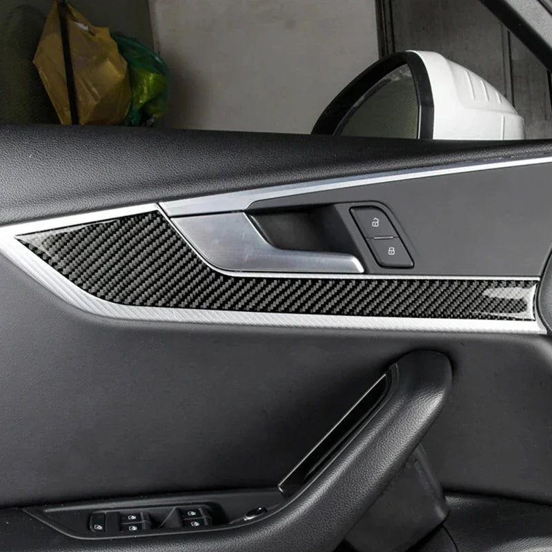 Carbon Fiber Car Interior Gear shift buttons Panel Door Armrest Reading Light Cover Trim Stickers Accessories for Audi A4 A5 B9
