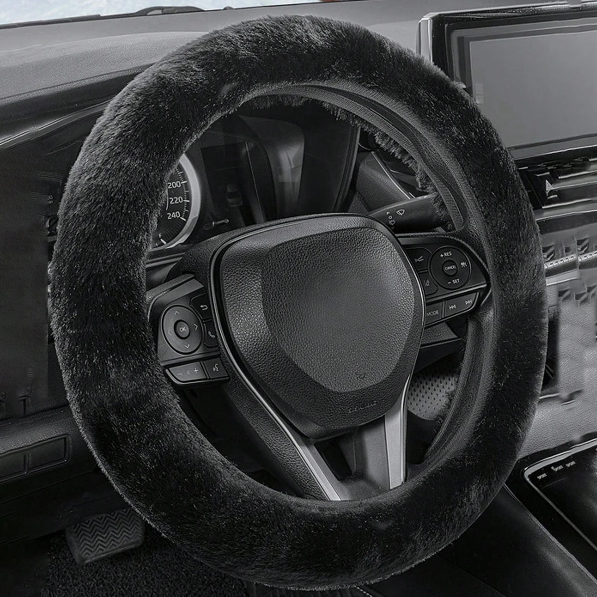 Plush Winter Steering Wheel Cover Without Inner Ring alternate view