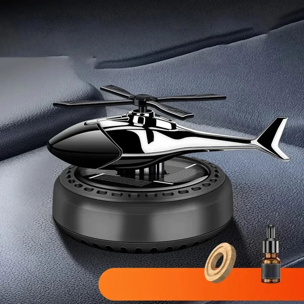 Solar Car Air Freshener Helicopter | Rotating Propeller Dashboard Diffuser alternate view