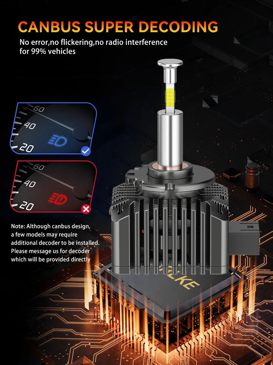 Carlke 360 D5S Led Bulb Xenon Hid Headlight Replacement D1S D2S D3S D8S Auto Lamp Turbo Canbus 12V 24V D1R D2R D3R D4R Car Light