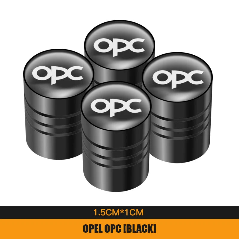 4Pcs Metal Car Wheel Tire Valve Caps | Dustproof Cover for Opel Models detail view