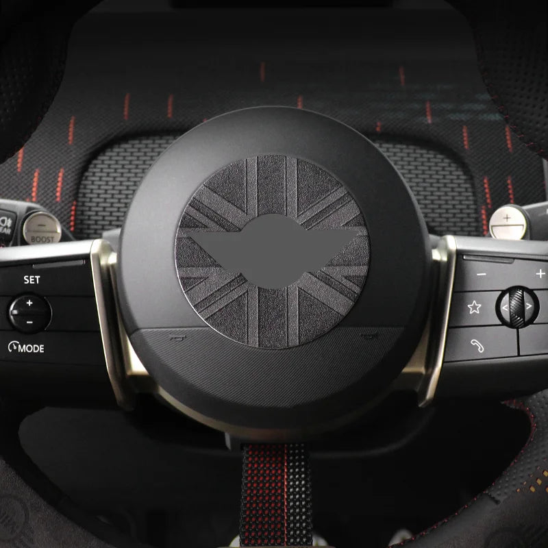 Car Steering Wheel Sticker For MINI Cooper F56 F55 F54 F60 R56 R60 U25 J01 F65 F66 PU Leather Stickers Interior Car Accessories