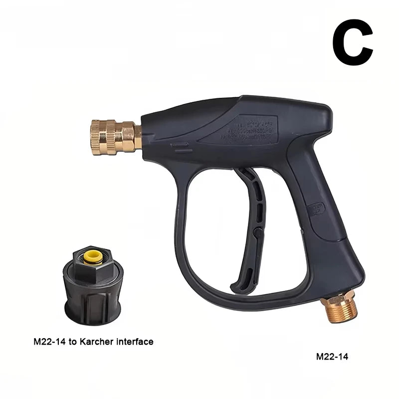 High Pressure Car Wash Gun with 1L Foam Sprayer | 5 Nozzles & M22-14 Adapter for Karch close-up view