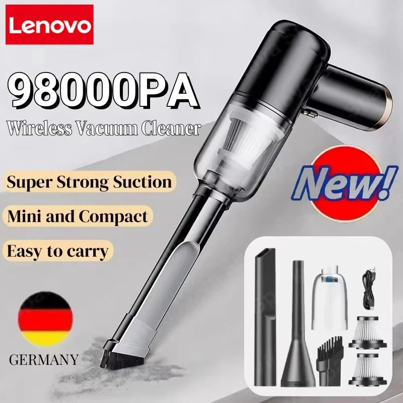 Lenovo 98000PA Wireless Car & Home Vacuum Cleaner — 120W Cordless Handheld
