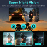 2K Motorcycle Dash Cam | IP66 Waterproof, WiFi, 170° Wide Angle detail view
