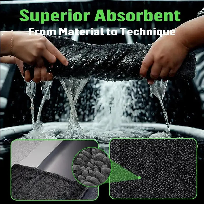3pc Ultra-Absorbent Microfiber Cleaning Cloth | Soft, Durable & Quick-Dry Towel for Ca close-up view
