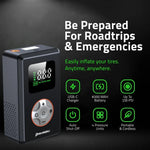 Portable Tire Inflator Cordless Air Compressor | 150 PSI Mini Bike Pump with LED Ligh lifestyle view