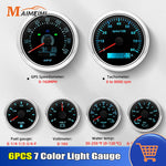 6pcs Gauge Set 160MPH 200km/h GPS Speedometer Tachometer Water Temp Fuel Voltmeter Oil Pressure Mete