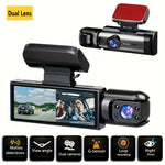 3.16inch IPS 1080P Dash Cam Car Dvr Dual Lens Front Inside Wide Angle IR Night Vision Video Recorder