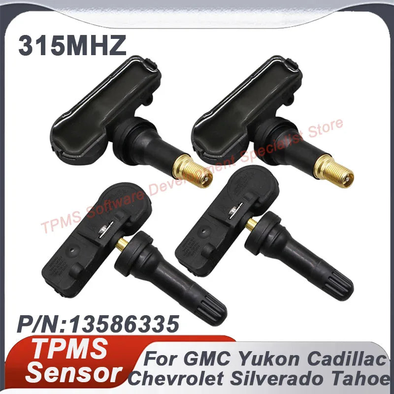 GANGLE 1/4PCS 315MHz TPMS Tire Pressure Sensor | Compatible with Chevrolet GMC Cadillac Buick
