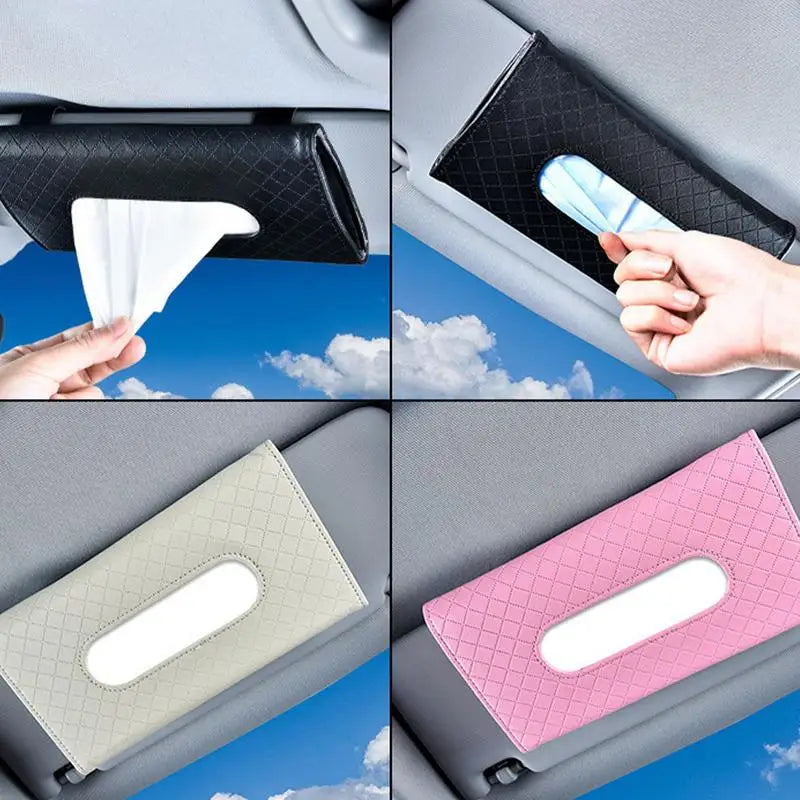 Car Visor Tissue Holder With Tissue Refill