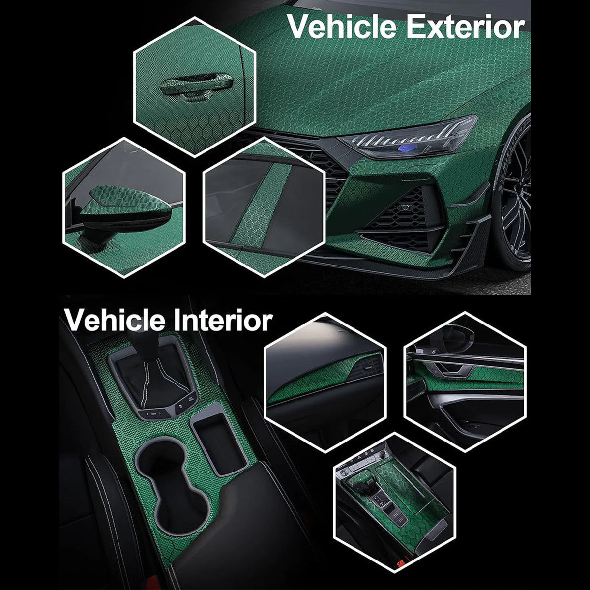 Car Color Changing Film Bubble-free Car Wrap Vinyl Easy To Install Carbon Fiber Wrap F close-up view