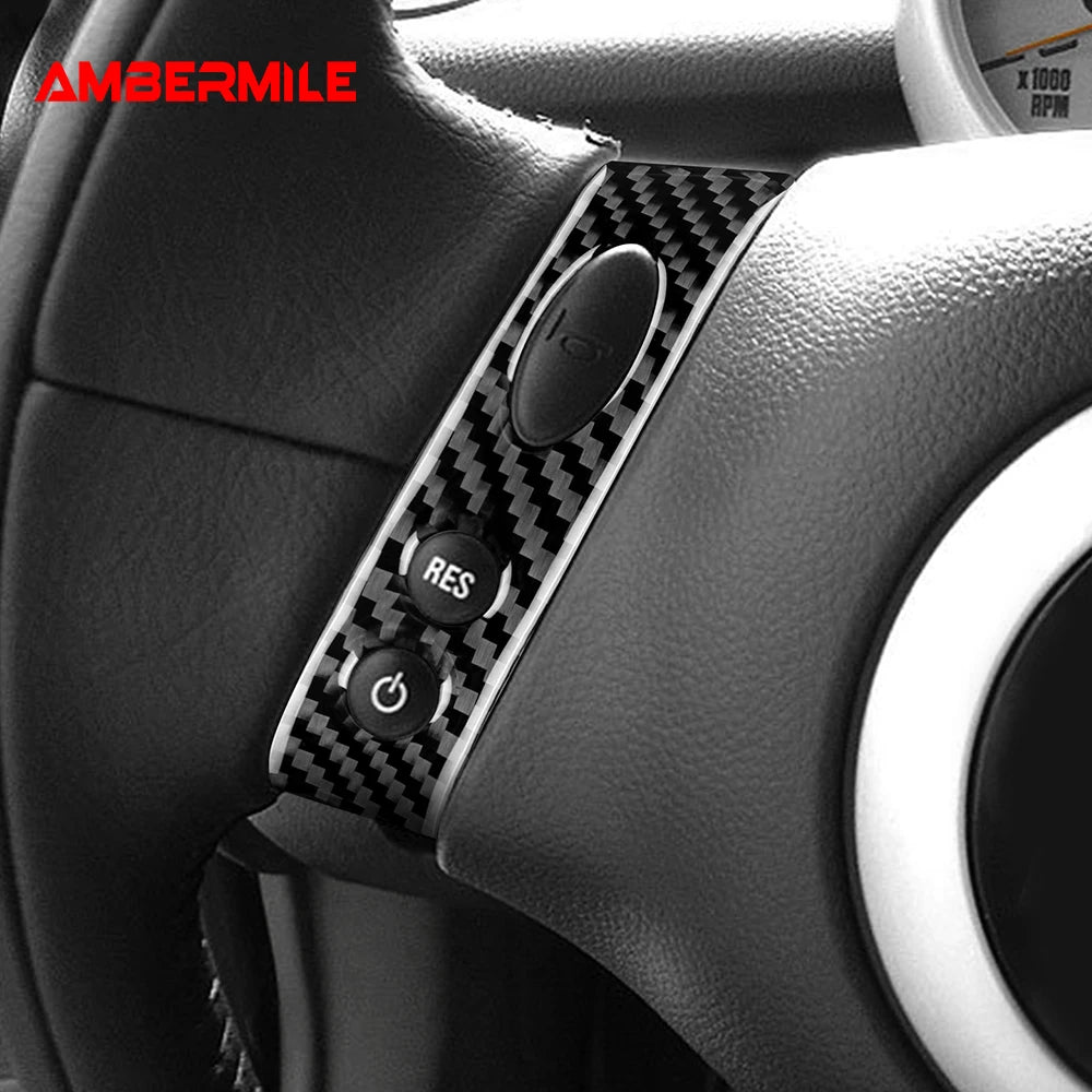 For Mini Cooper Hatch One R50 R53 2001-2006 Steering Wheel Button Sticker Strip Soft lifestyle view